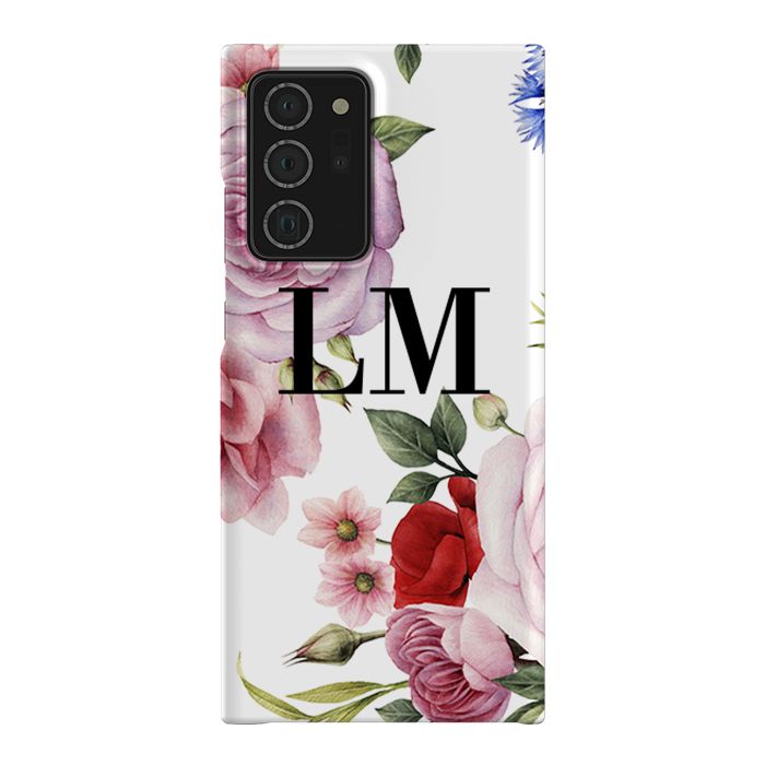 Personalised Floral Blossom Initials Samsung Galaxy Note 20 Ultra Case