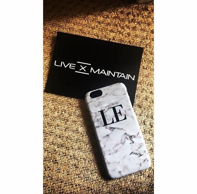 Personalised White Napoli Marble Initials iPhone XR Case