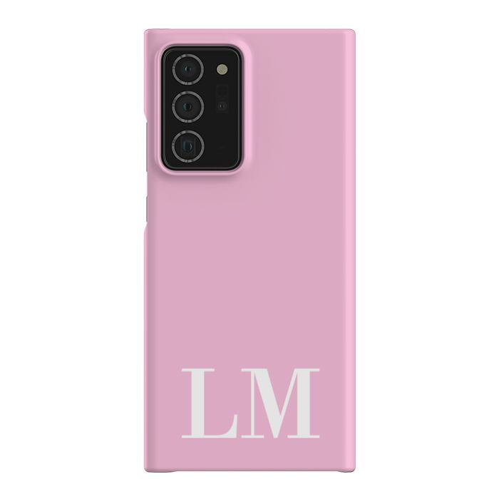 Personalised Pink x White Initials Samsung Galaxy Note 20 Ultra Case