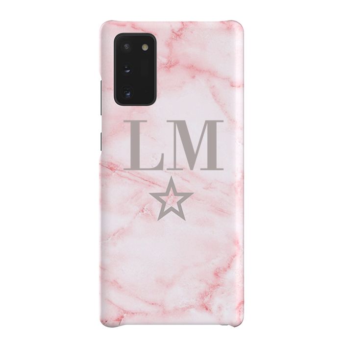 Personalised Cotton Candy Star Marble Initials Samsung Galaxy Note 20 Case