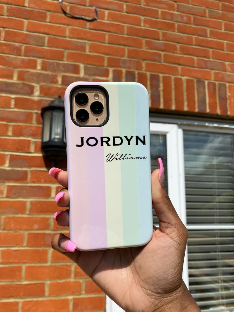 Personalised Pastel Stripes iPhone X Case