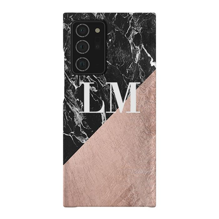 Personalised Black x Rose Gold Marble Samsung Galaxy Note 20 Ultra Case