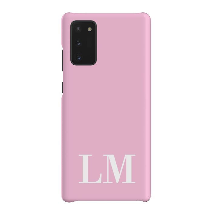 Personalised Pink x White Initials Samsung Galaxy Note 20 Case