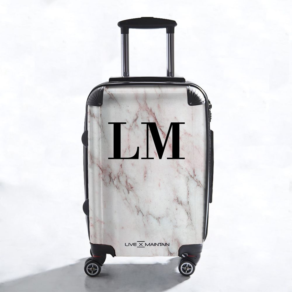 Personalised Rosa Marble Initials Suitcase