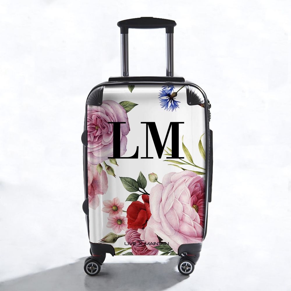 Personalised Floral Blossom Initials Suitcase