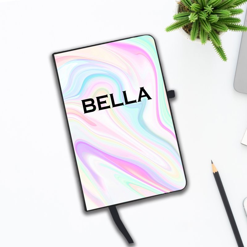 Personalised Pastel Swirl Name Notebook