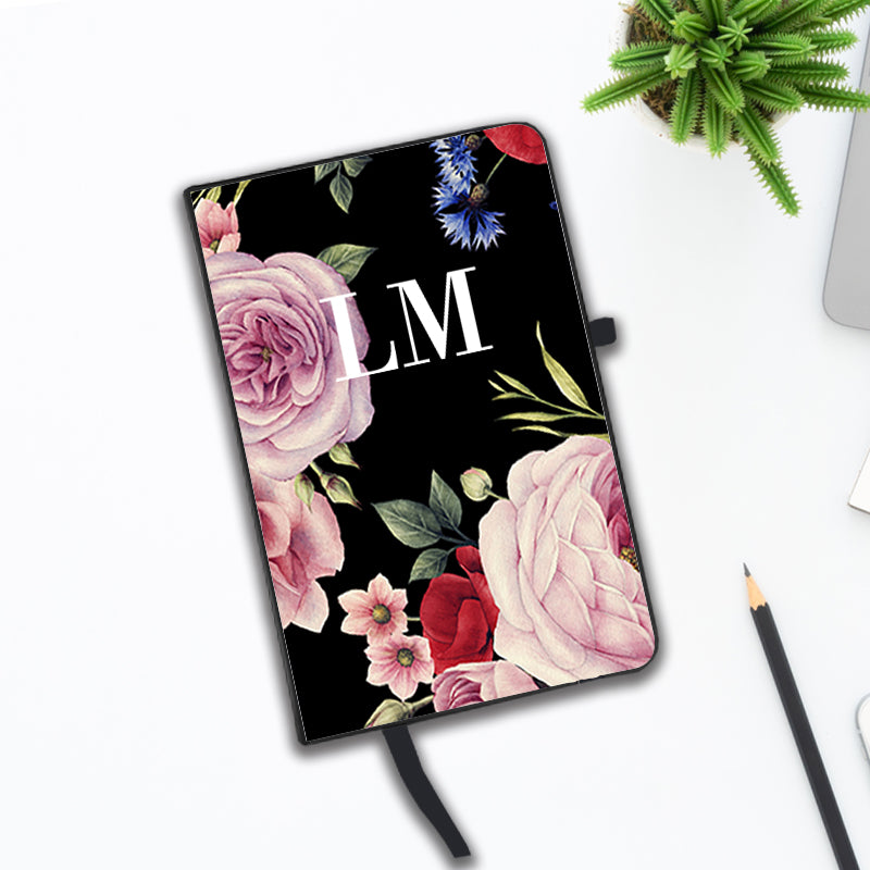 Personalised Floral Blossom Initials Notebook