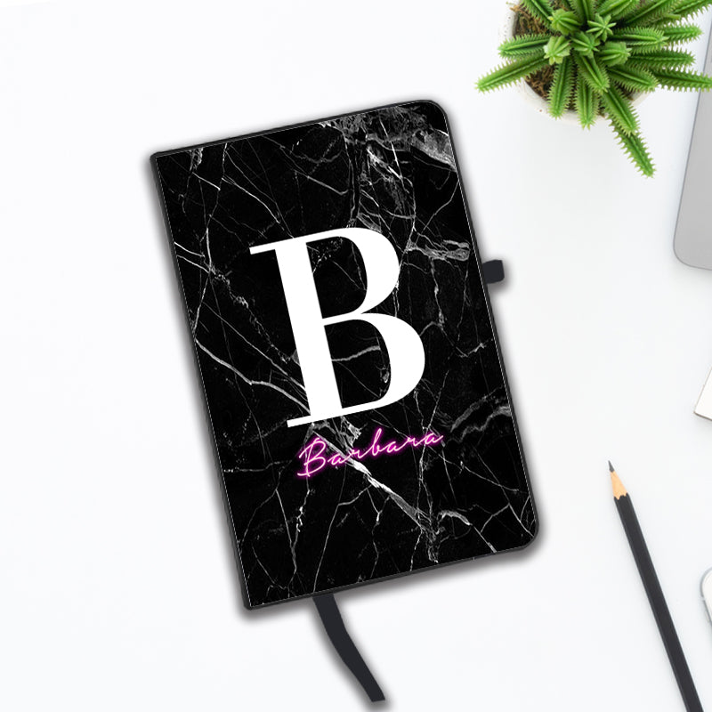 Personalised Neon Initial Name Notebook