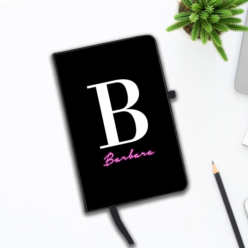 Personalised Neon Initial Name Notebook