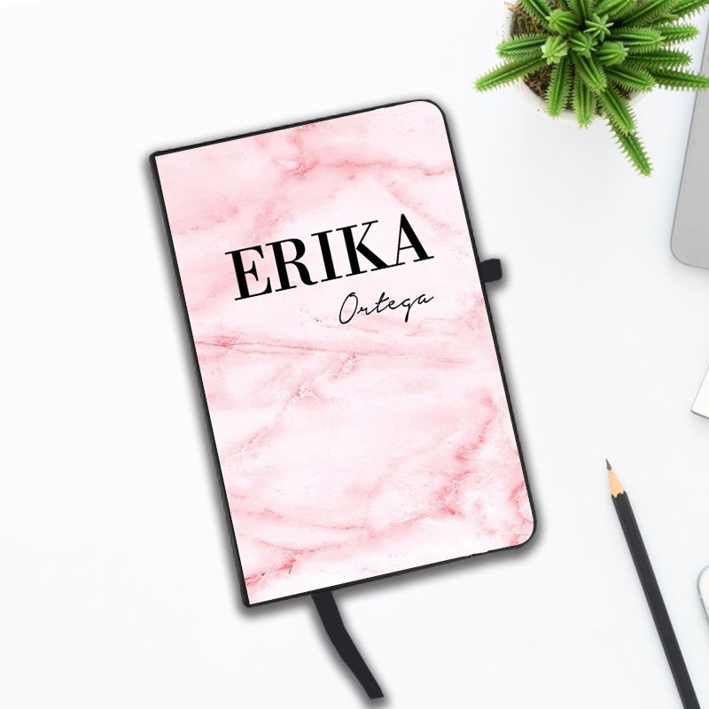 Personalised Cotton Candy Marble Name Notebook