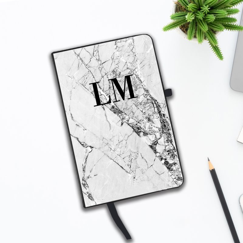 Personalised Cracked Marble Initials Notebook