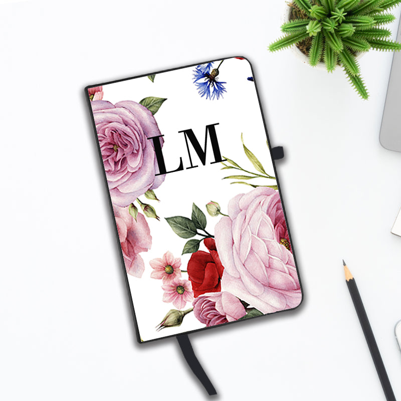 Personalised Floral Blossom Initials Notebook