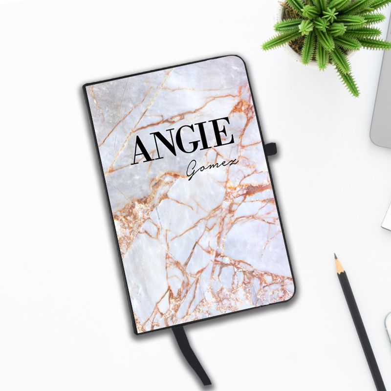 Personalised Fragment Marble Name Notebook