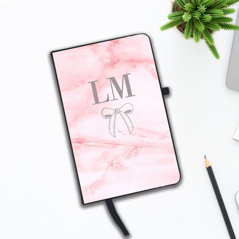 Personalised Pink Bow Initials Notebook