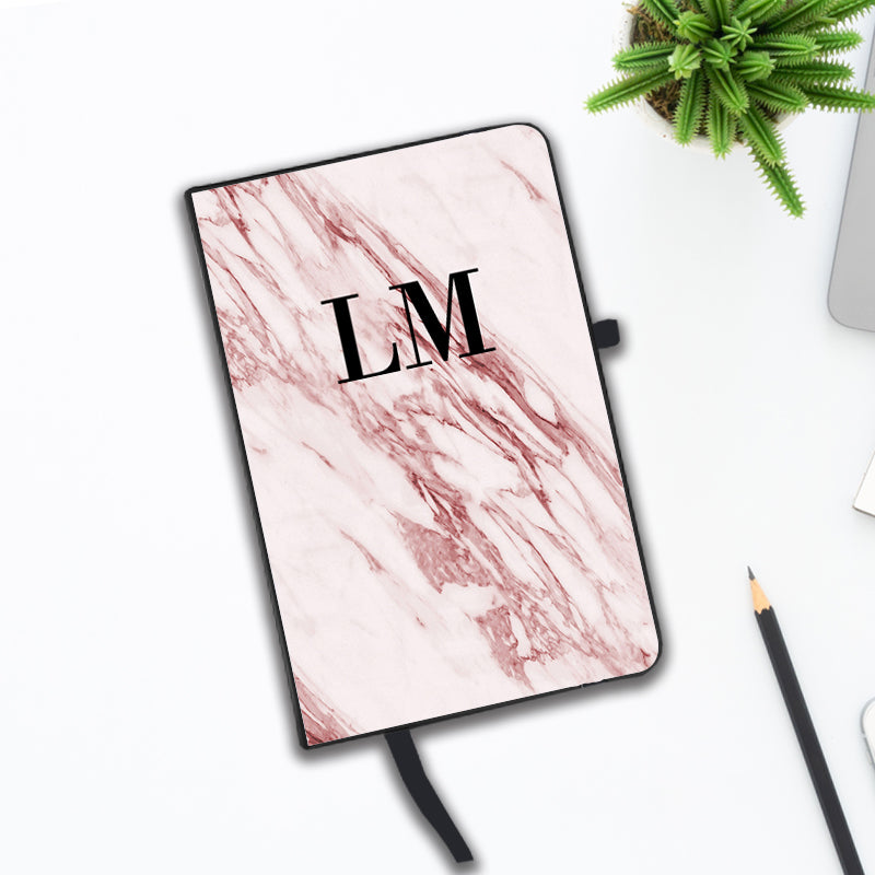 Personalised Rosa Marble Initials Notebook