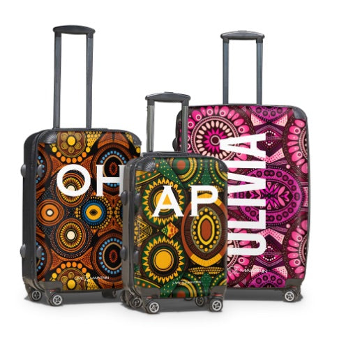 Personalised Ankara Print Initials Suitcase