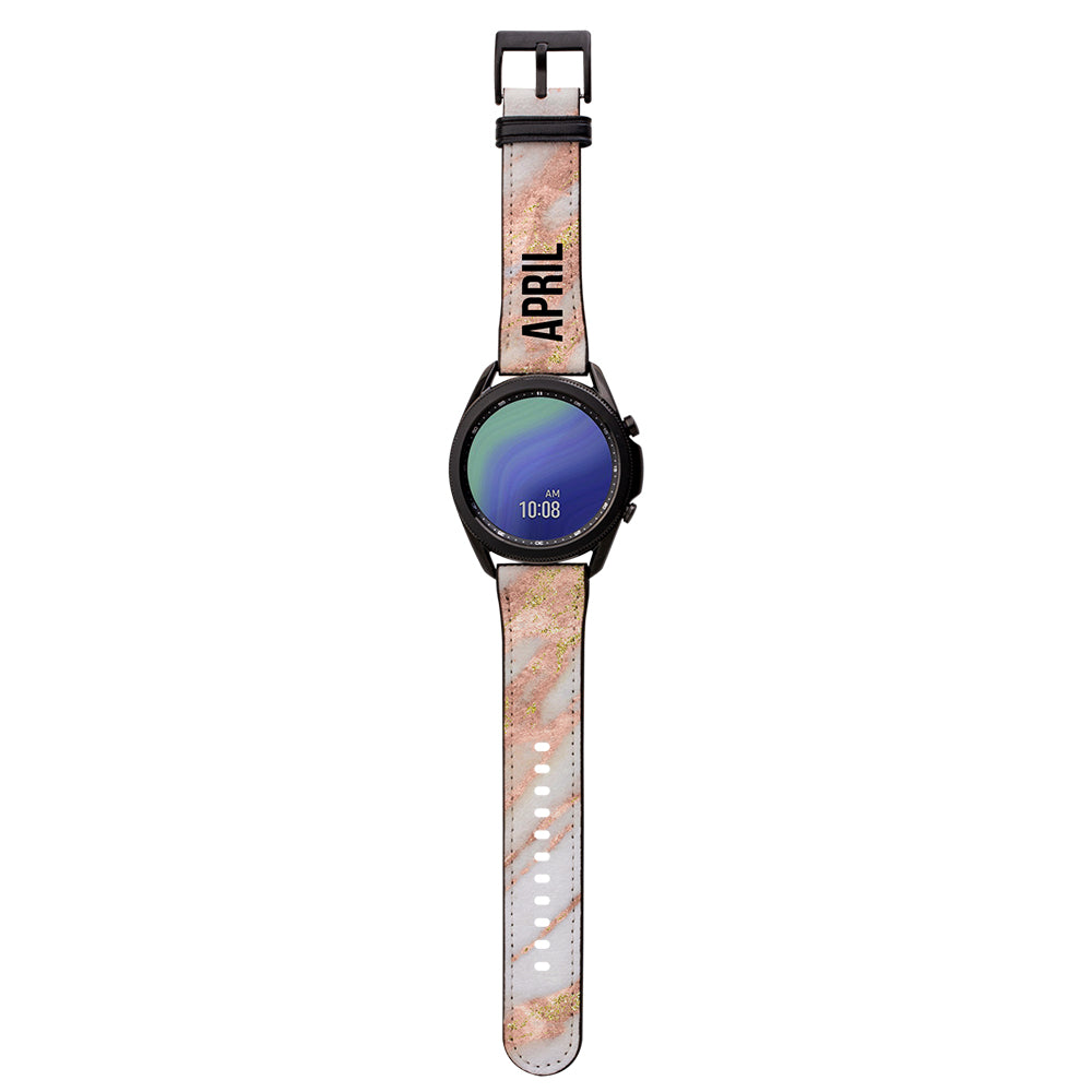 Personalised Aprilia Marble Samsung Galaxy Watch3 Strap