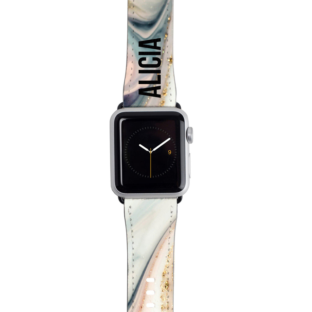 Personalised Fantasia Marble Name Apple Watch Strap