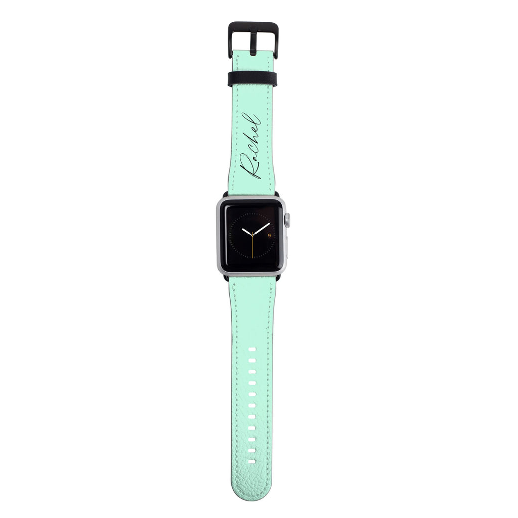 Personalised Pale Green Name Apple Watch Strap