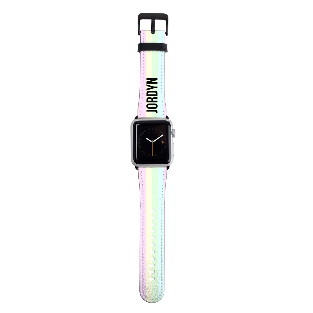 Personalised Pastel Stripes Apple Watch Strap