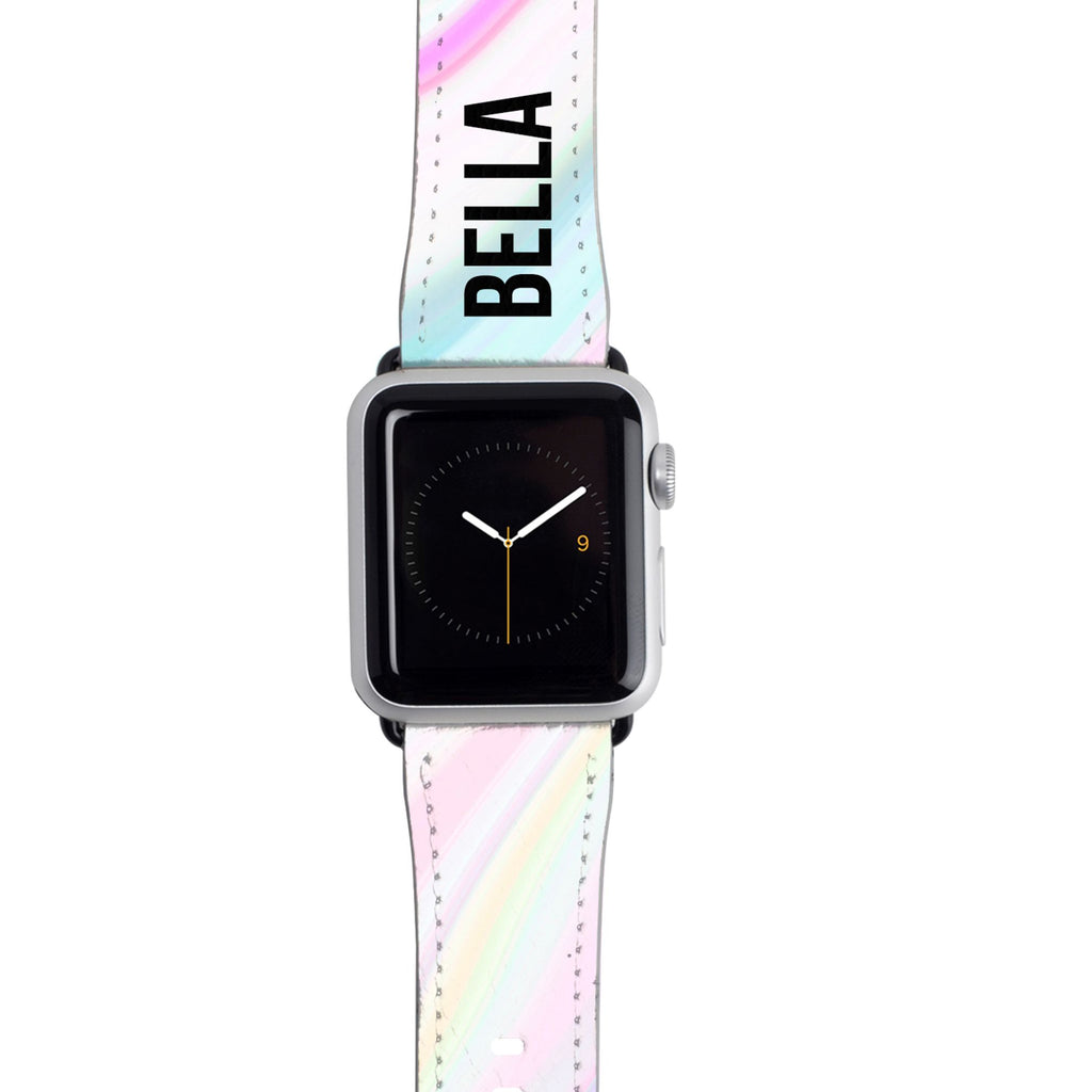 Personalised Pastel Swirl Name Apple Watch Strap