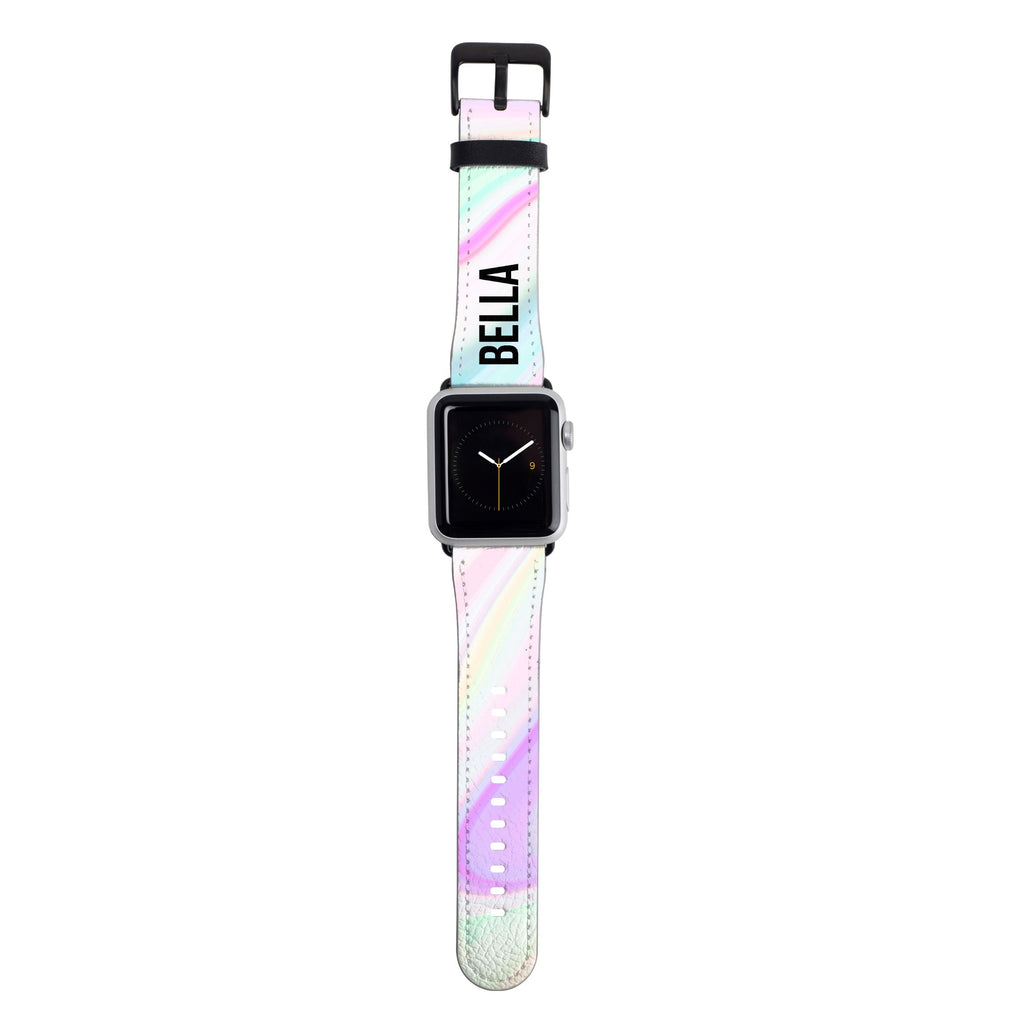 Personalised Pastel Swirl Name Apple Watch Strap