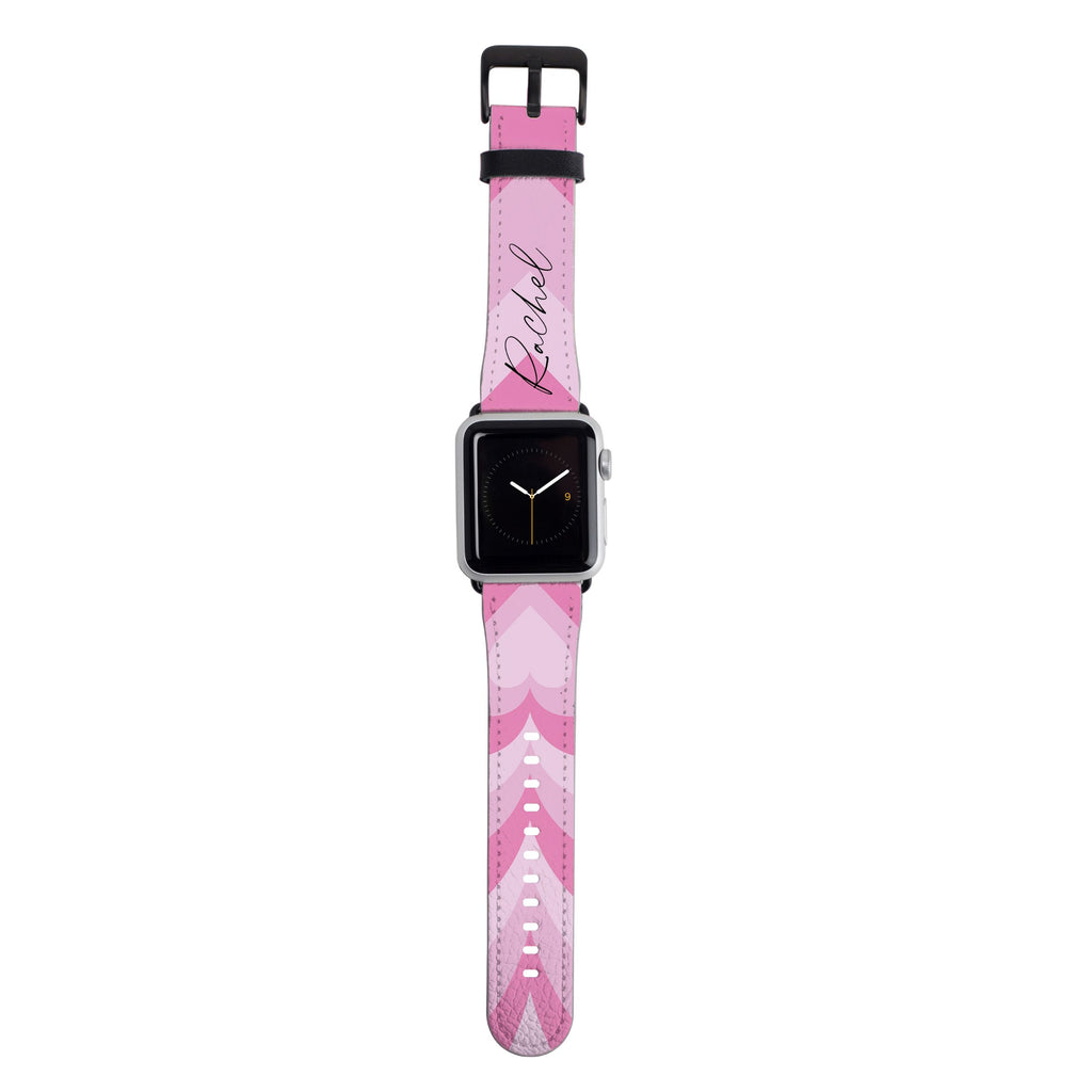 Personalised Pink Heart Latte Apple Watch Strap
