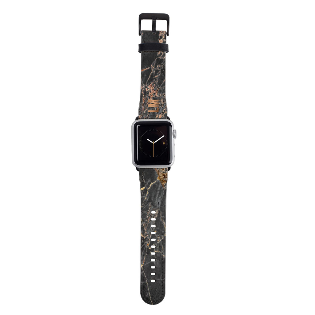 Personalised Slate Marble Bronze Initial Apple Watch Strap