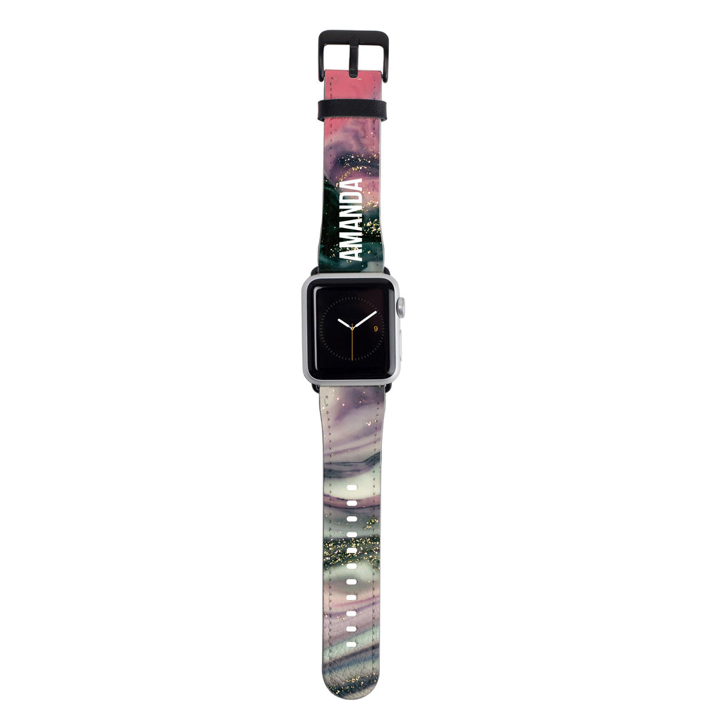 Personalised Swirl Marble Name Apple Watch Strap