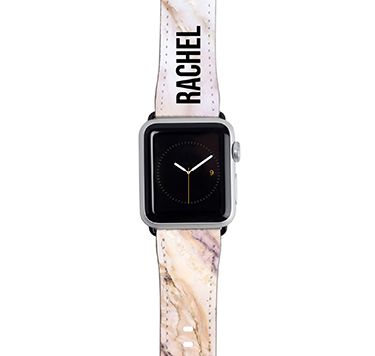 Personalised White Galaxy Marble Apple Watch Strap