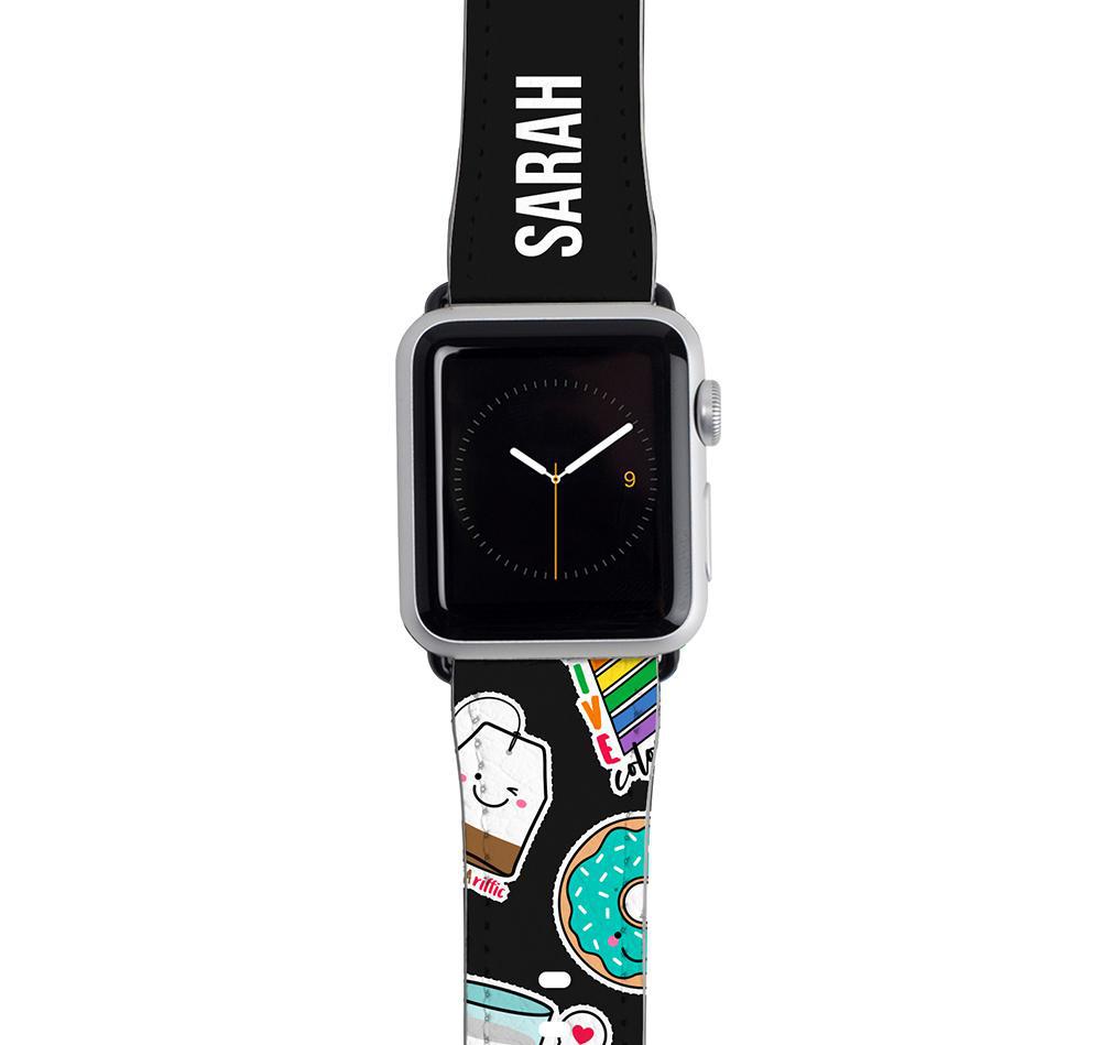 Personalised Foodie Sticker Apple Watch Strap