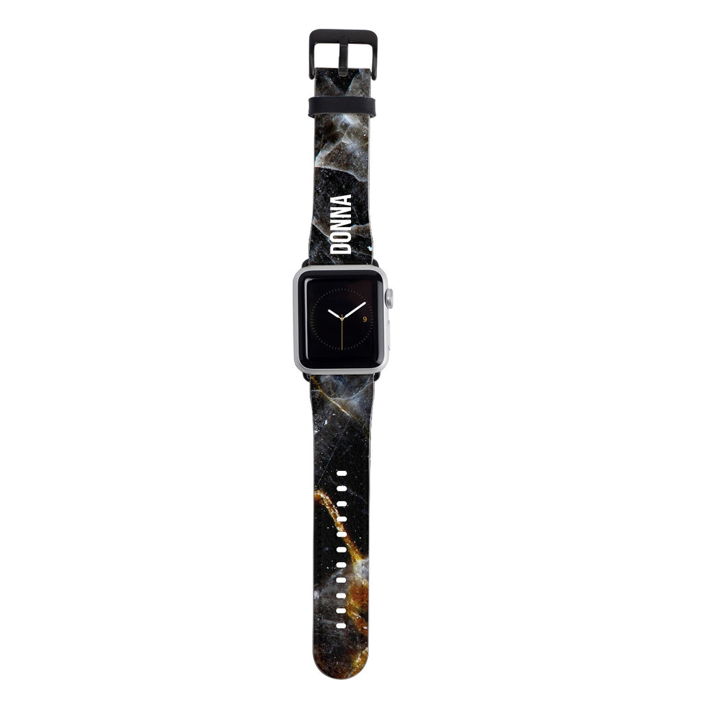 Personalised Midnight Marble Apple Watch Strap
