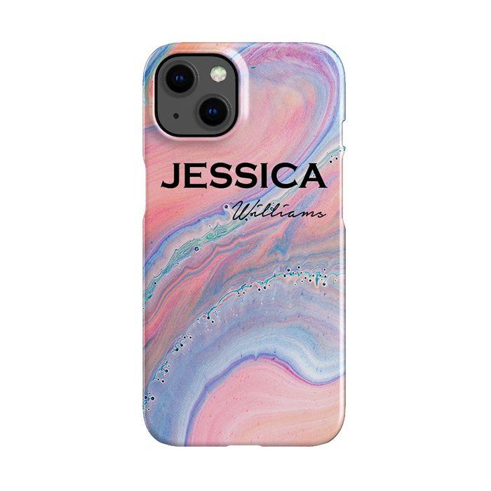 Personalised Acrylic Marble Name iPhone 14 Plus Case
