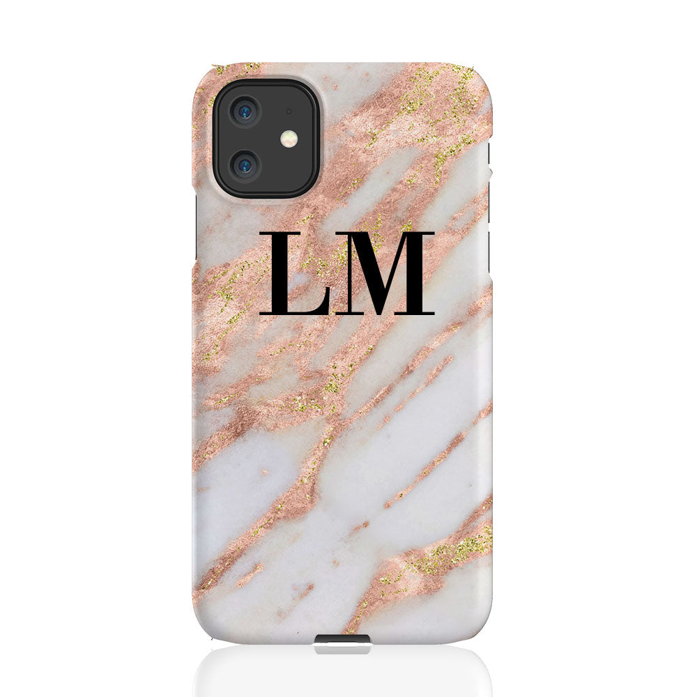 Personalised Aprilia Marble Initials iPhone 11 Case