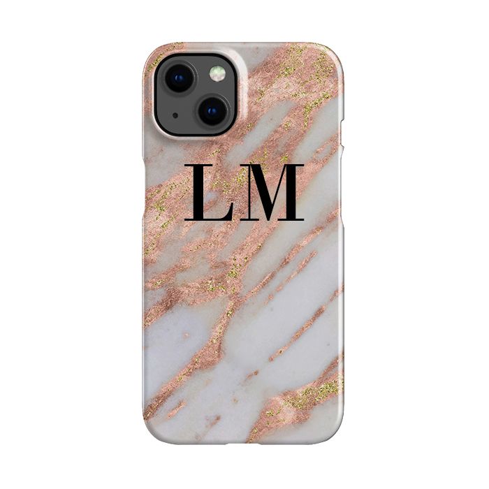 Personalised Aprilia Marble Initials iPhone 13 Case