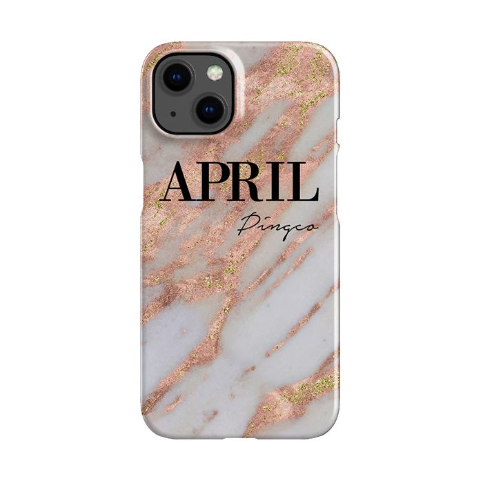 Personalised Aprilia Marble Name iPhone 14 Plus Case