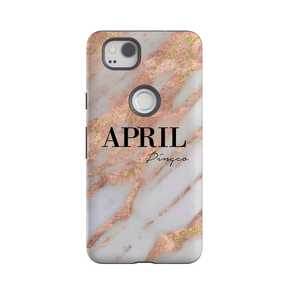 Personalised Aprilia Marble Name Google Pixel 2 Case