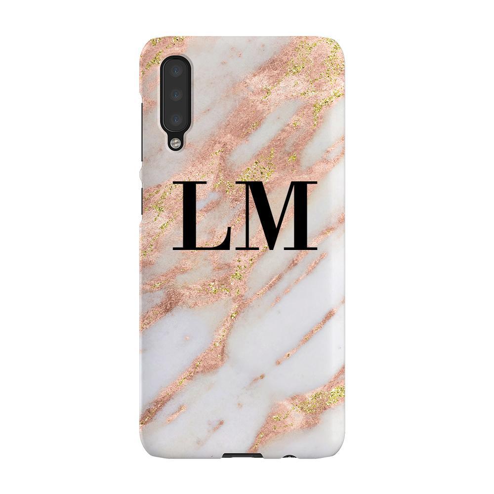 Personalised Aprilia Marble Initials Samsung Galaxy A50 Case