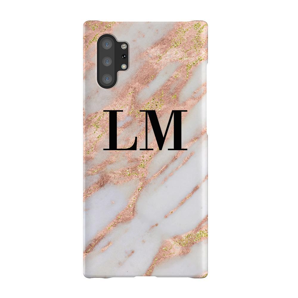 Personalised Aprilia Marble Initials Samsung Galaxy Note 10+ Case