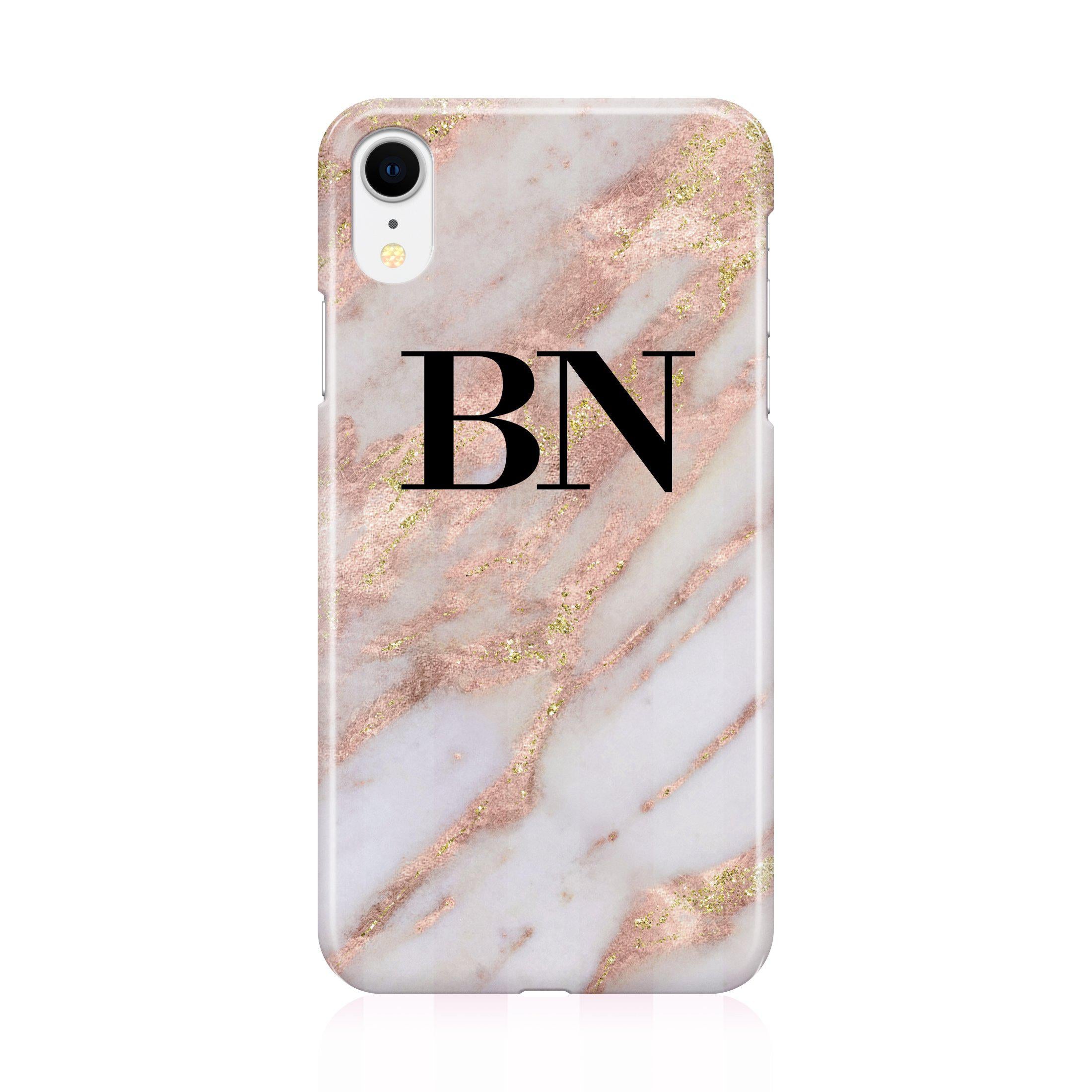 Personalised Aprilia Marble Initials iPhone XR