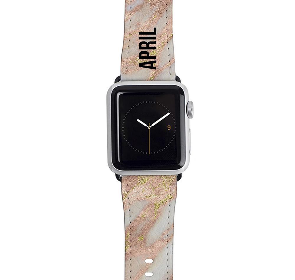 Personalised Aprilia Marble Apple Watch Strap