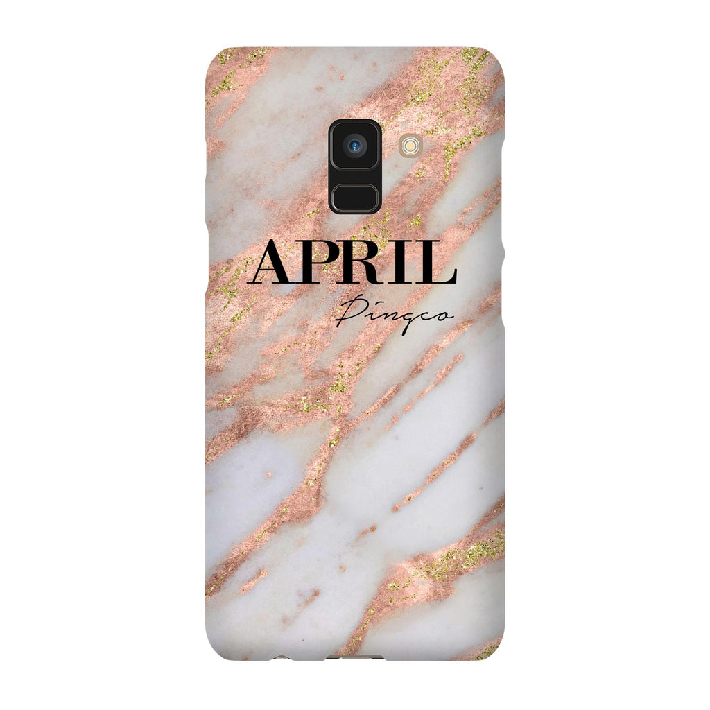 Personalised Aprilia Marble Name Samsung Galaxy A8 Case
