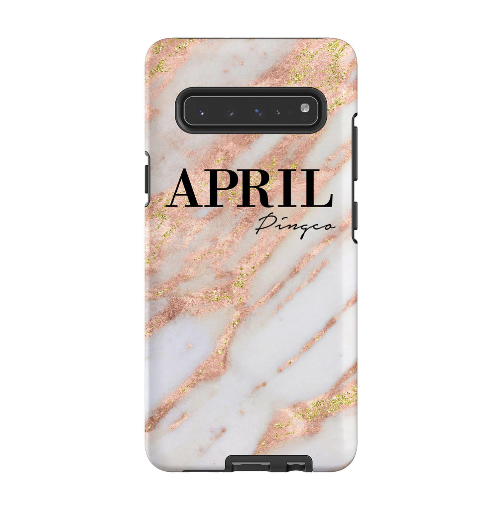 Personalised Aprilia Marble Name Samsung Galaxy S10 5G Case