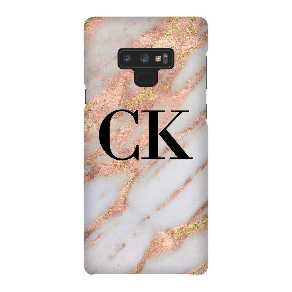 Personalised Aprilia Marble Initials Samsung Galaxy Note 9 Case