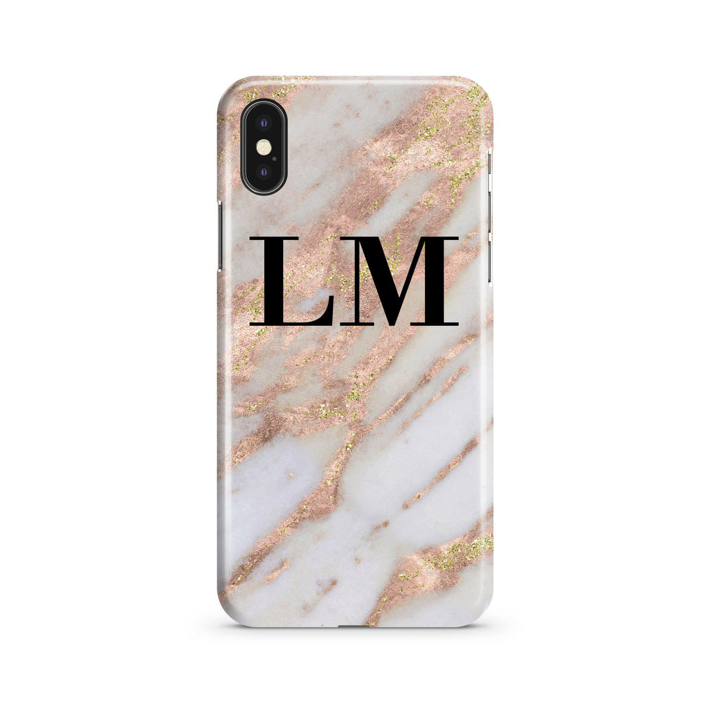 Personalised Aprilia Marble Initials iPhone XS Max Case