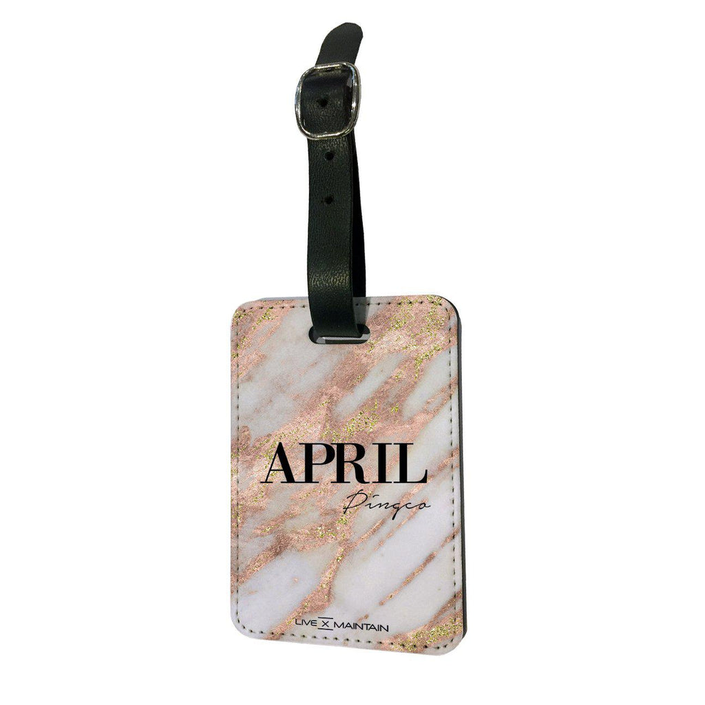 Personalised Aprillia Marble Name Luggage Tag