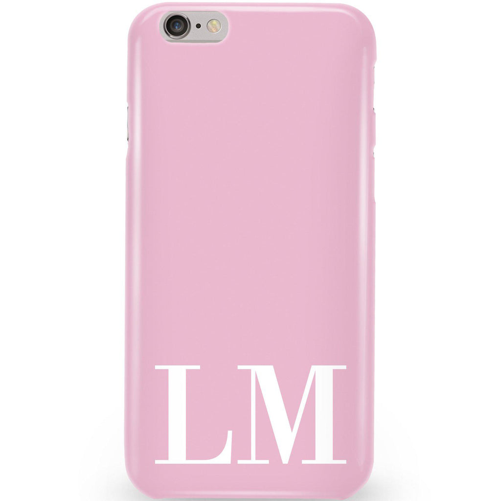 Personalised Pink x White Initials iPhone 6/6s Case