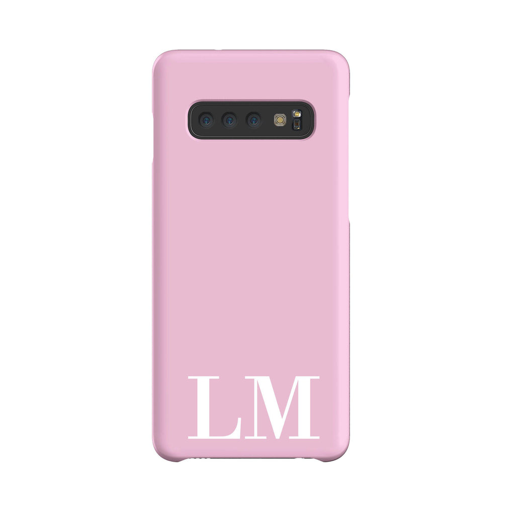 Personalised Pink x White Initials Samsung Galaxy S10 Case