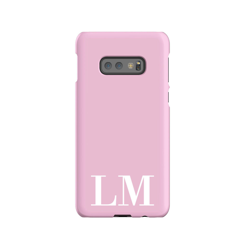 Personalised Pink x White Initials Samsung Galaxy S10e Case