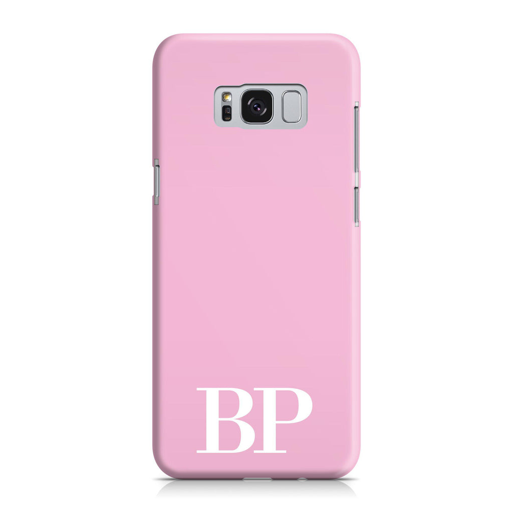 Personalised Pink x White Initials Samsung Galaxy S8 Case